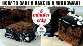How to Bake a Cake in a Microwave Oven | Microwave Chocolate Cake with Rich Chocolate Frosting