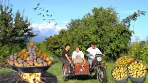 Fruit Harvesting in the Forest - Making Plum Cake