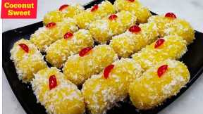 Coconut Rolls || 10 min Dessert Recipe || Instant Sweet Recipe || Quick & Easy Coconut Sweets