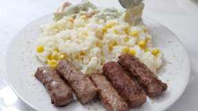 Meat with rice and vegetables | Ground beef | Tasty and fast meal recipe