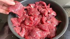 Tender beef in 10 minutes. An easy recipe for delicious beef.