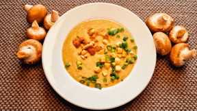Homemade mushroom and chicken soup easy and healthy mushroom cream soup without chemicals
