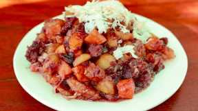 Caramelised sweet Potatoes with Coconut meat - Simple life cooking
