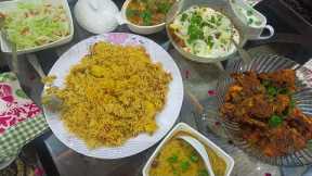 My 5th anniversary dinner recipes | Steam chicken | beef karahi | smokey chicken | Vegetables Pulao