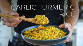 QUICK GARLIC TURMERIC RICE RECIPE FOR DINNER TONIGHT?