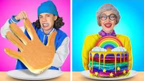 FANTASTIC ME VS GRANDMA COOKING CHALLENGE || Viral Kitchen Gadgets vs Hacks by 123 GO!
