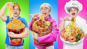 GRANDMA VS ME COOKING CHALLENGE || Who's Better? Funny Kitchen Hacks by 123 GO! CHALLENGE