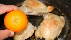 A simple RECIPE for orange CHICKEN and fried POTATOES with onions. | How to cook CHICKEN breast !