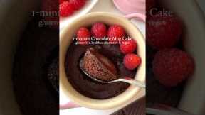 DAY 6 of Making Healthy Desserts: 1-minute Chocolate Mug Cake🤩 #glutenfree #healthydessert #vegan