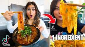 TESTING TikTok Viral 1 Ingredient ONLY Recipes & FOOD HACKS!