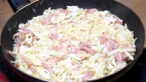 Cabbage with eggs tastes better than meat! Quick egg cabbage and sausage recipe - Cook cabbage