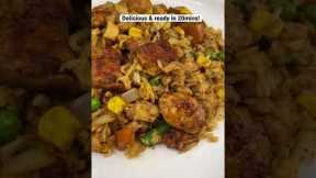 Easy & Healthy Chicken Fried Rice! High Protein Meal #friedrice #healthyrecipes #recipe #healthyfood