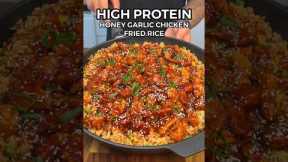 Healthy High Protein Honey Garlic Chicken Fried Rice #highprotein #mealprep #healthyrecipes #foodie