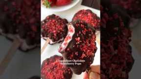 5-ingredient Chocolate Strawberry Pops🤩 #easyrecipes #healthyrecipes #viralrecipe