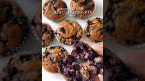 Healthy Dessert or Snack Idea: Blueberry Muffins💜 #healthydessert #glutenfree #healthyrecipes