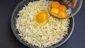 Cabbage & Eggs Tastes better than Meat! Healthy Breakfast ideas. Quick & Simple Recipe!