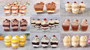 9 Quick and Easy NO BAKE Dessert Cups Recipes. Easy and Yummy dessert ideas.