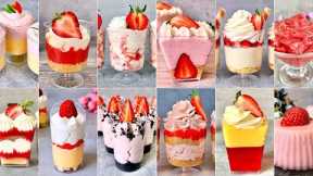 15 Quick and Easy NO BAKE Strawberry Dessert Cups Recipes. Easy and Yummy strawberry dessert ideas.