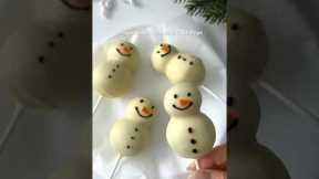 5-ingredient Snowman Cake Pops⛄️😍 #easydessert #easyrecipes #christmasrecipe